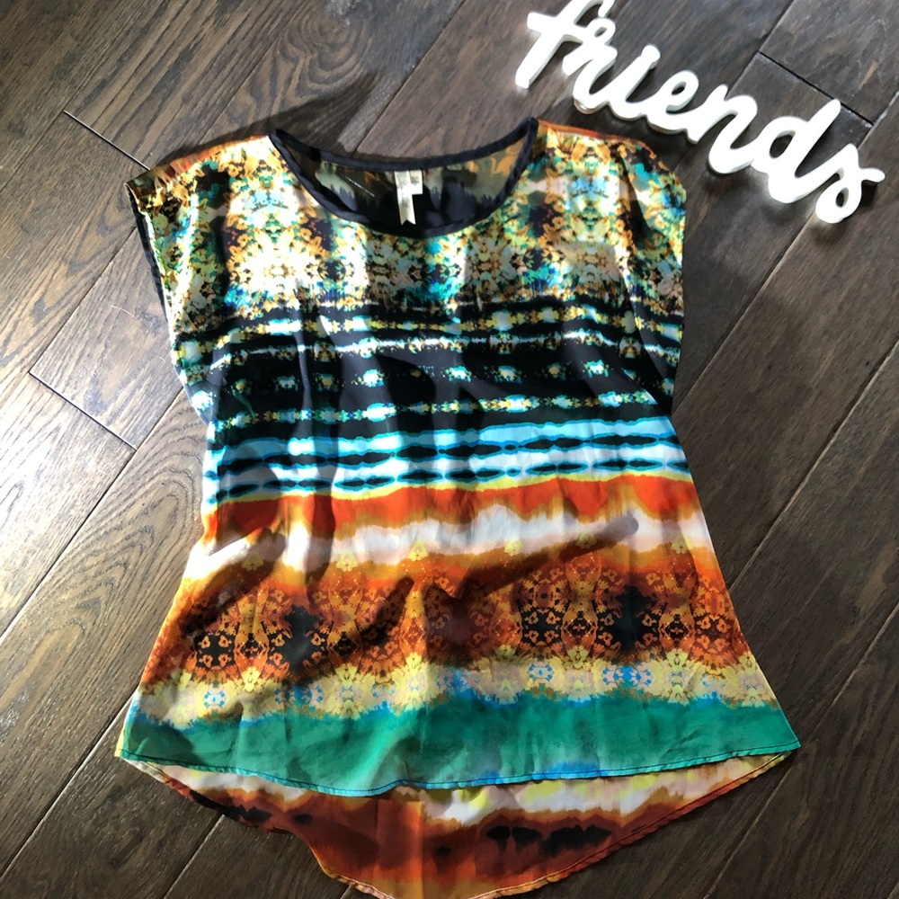 Chenault Sheer Tie-dyed Top